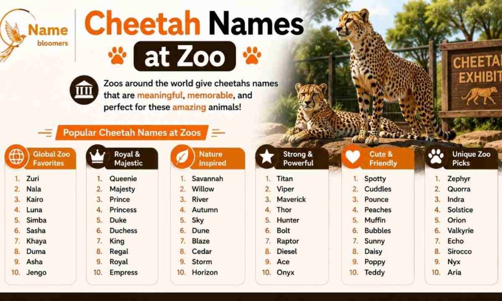 Cheetah Names at Zoo