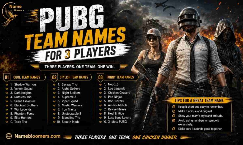 PUBG Team Names for 3 Players