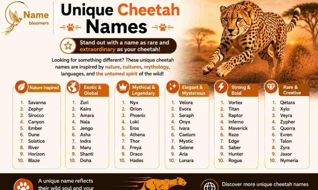 Unique Cheetah Names