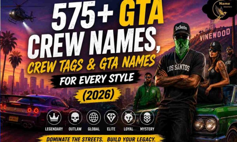 575+ Best GTA Crew Names, Crew Tags & GTA Names for Every Style (2026)