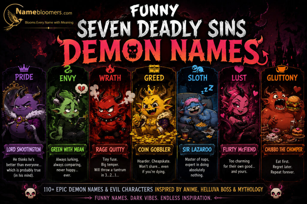 Seven deadly sins and their demons
