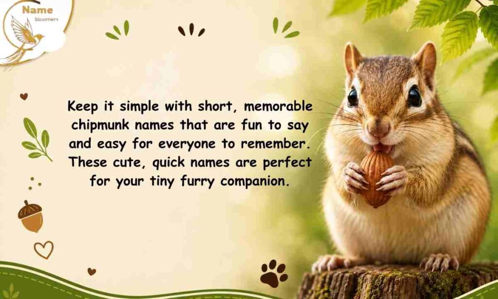 Short and Simple Chipmunk Names That Are Easy to Call