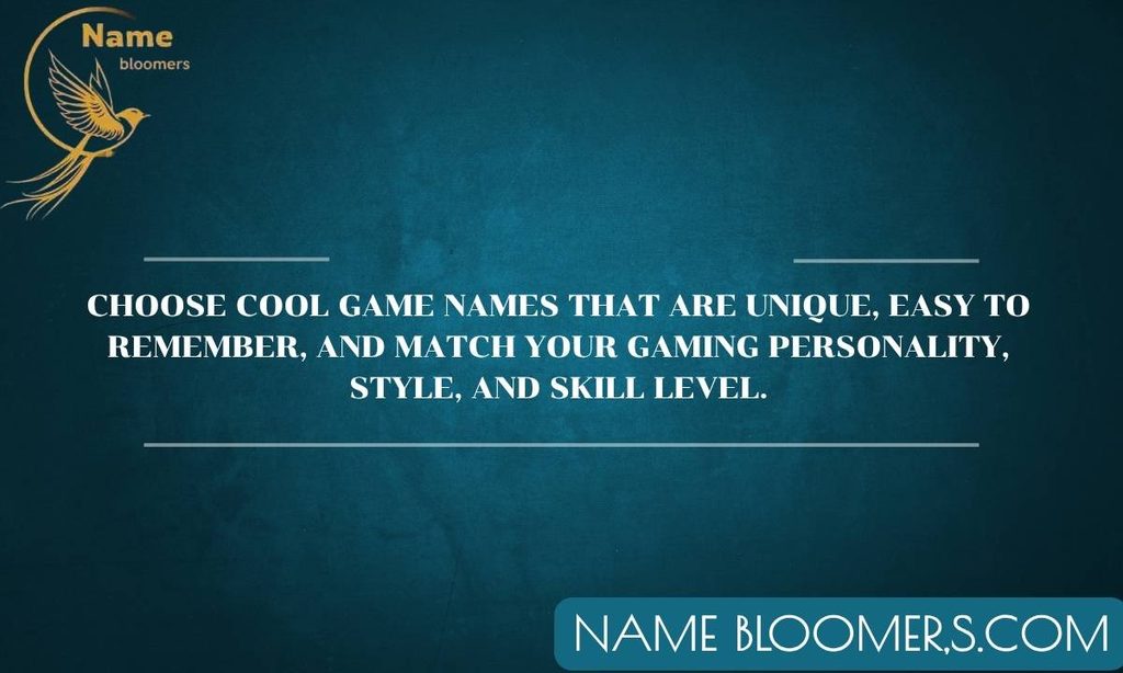 How to Choose Cool Game Names
