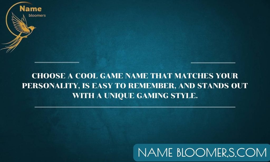 How to Choose a Cool Game Name