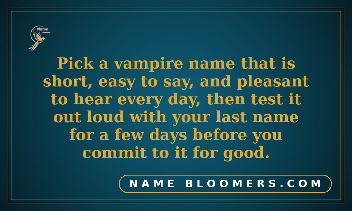 How to Pick the Perfect Vampire Name