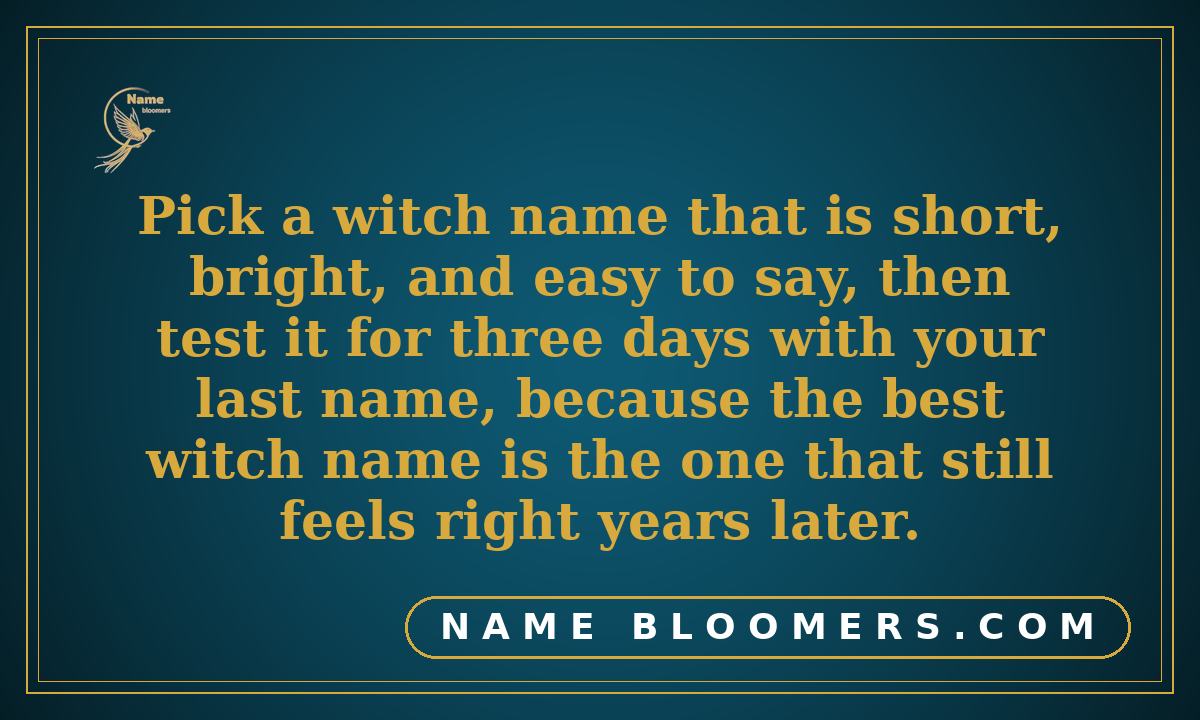 How to Pick the Perfect Witch Name