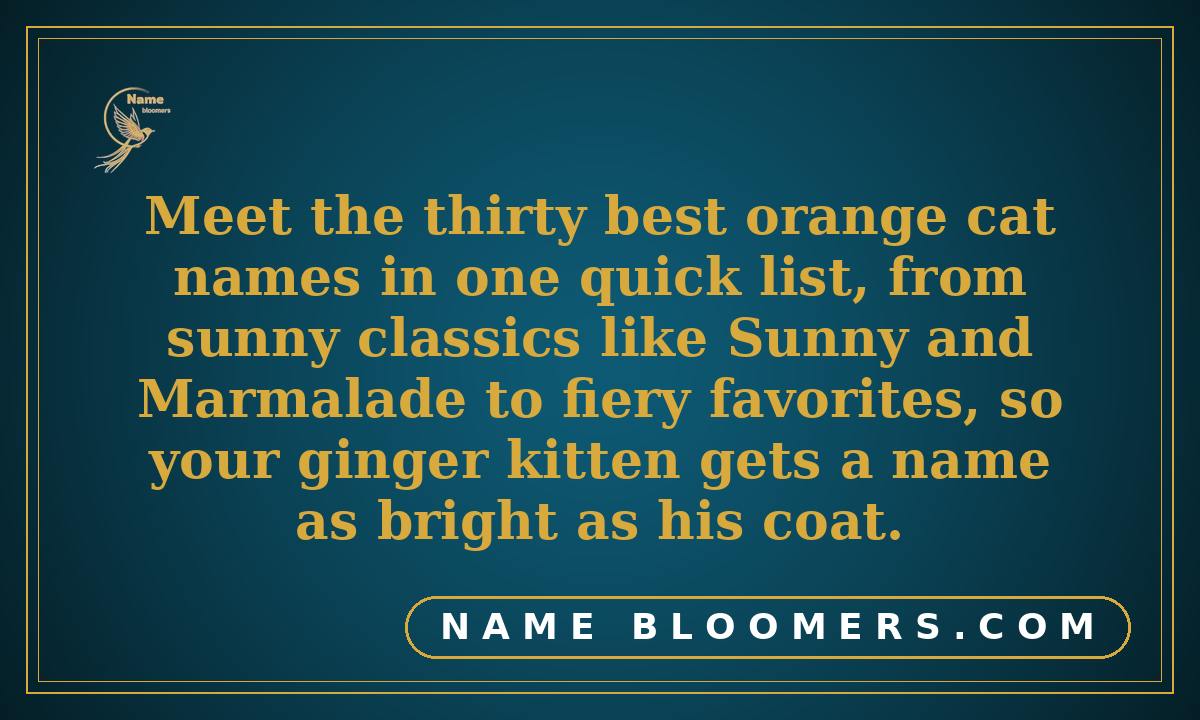 Top 30 Orange Cat Names at a Glance